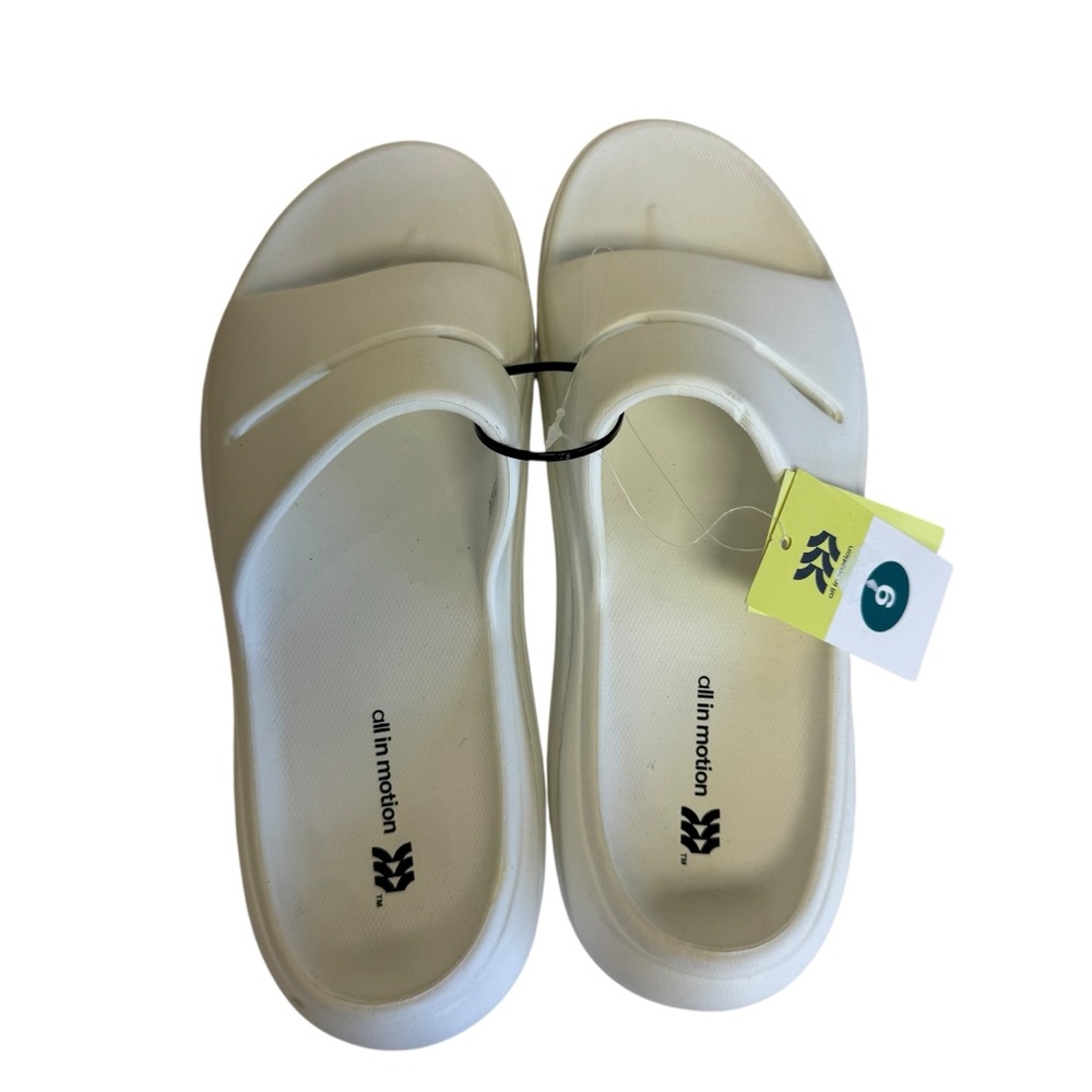all in motion Women's Cream Slip-On Slide Sandals size 9
